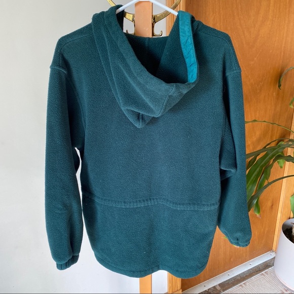 LL Bean Forest Green Fleece Zip-Up - Picture 2 of 9